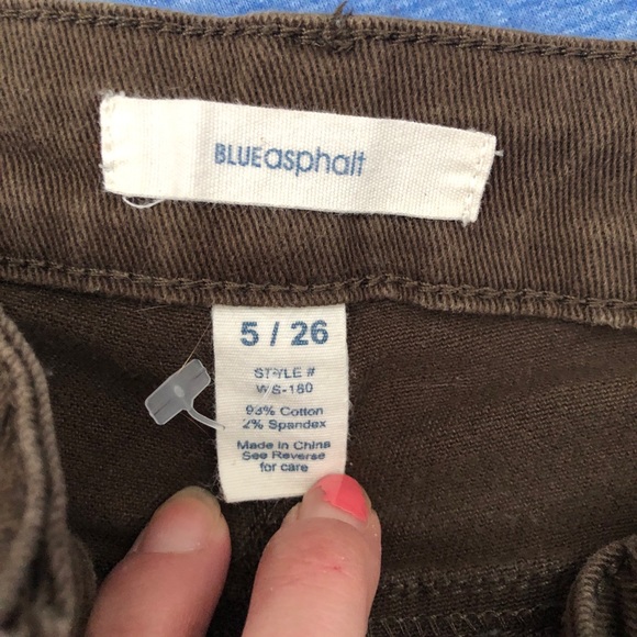 Dark green ripped jean shorts - Picture 3 of 4